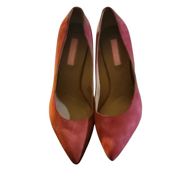 Isaac Mizrahi Suede Pumps Women's 11 Red Pointed Toe Career Office NWT - Picture 2 of 5